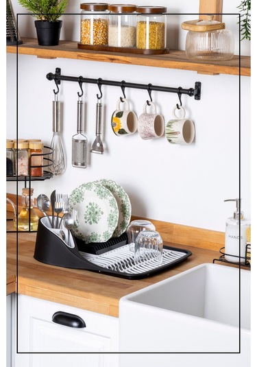 Ny Home Tezgah Üstü Bulaşık Kurutmalığı Siyah