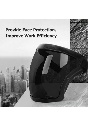 Mufunye Kaynakçı Kullanıma Özel Isı Dayanıklı 120 C Korumalı Yüz Maskesi - Içerisinde Değiştirilebilir Yedek Yastık, Siyah Çerçeve-siyah Lens