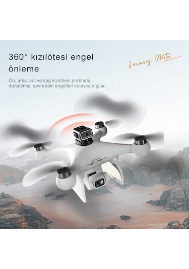 S116 Max Drone BEYAZ Fırçasız Motor 2 Batarya Ile 30 Dakika Uçuş 1080P Hd Çift Kamera Engelden Kaçınma