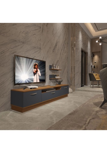 Decoraktiv Trendstyle 4 Mdf Tv Ünitesi Tv Sehpası Ceviz - Antrasit