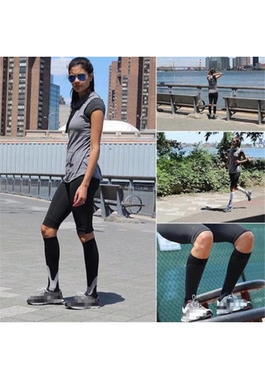 Yeşil Koşu Sıkıştırma Futbol Çorapları Çorap 20 - 30 Mmhg Erkek Kadın Spor Çorapları Maraton Bisiklet Futbol Çorapları