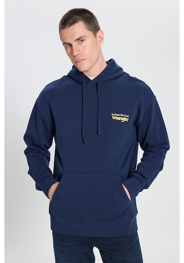Wrangler Erkek Relaxed Fit Kapüşonlu Sweatshirt W6m95935829 Lacivert