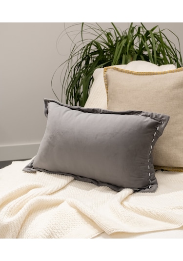 Koza Home İbiza Antrasit Kadife Yastık 30x50 5016