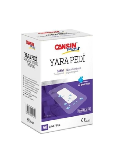 Cansın Plast 5 Cm X 7,5 Cm Şeffaf Yara Pedi Pu 520
