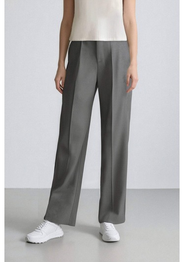 DeFacto Wide Leg Pensli Klasik Palazzo Pantolon Geniş Bol Paça Basic Düz Uzun Boy Yüksek Bel Cepli C2020AX25SPGR210