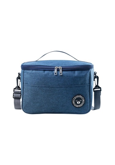 Lacivert Büyük Yalıtımlı Öğle Yemeği Çantası Yetişkin Çocuk Erkek Termal Serin Sıcak Gıda Saklama Kutusu M Lacivert