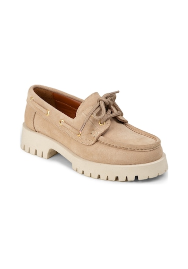 Deery Kadın Hakiki Süet Bej Marin Loafer - 02036zbejc01
