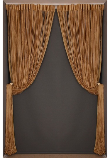 Düz Ip Model Gold Renk Hazır Ip Perde 300x280