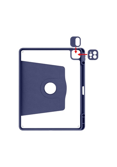 İpad Air Uyumlu 11inç M2 2024 Kılıf Termik Kalem Bölmeli Dönebilen Standlı Kılıf Air 4./5.nesil Uyumlu