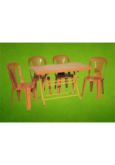 Katlanır Plastik Masa Sandalye Takımı - Masa 4 Kolsuz Sandalye Nocolor-8ab3f9aa