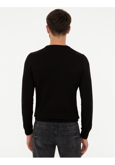 Pierre Cardin Erkek Siyah Triko Kazak 50248582-vr046 Siyah