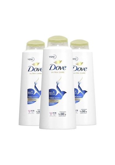 Dove Ultra Care Saç Bakım Şampuanı Yoğun Onarıcı Yıpranmış Saçlar İçin 600 Ml X3