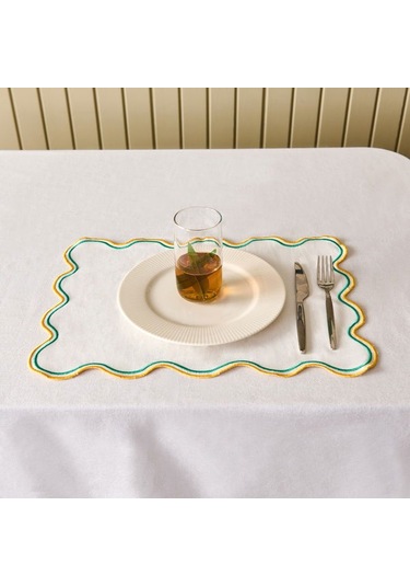 Evidea Soft Nonna Amerikan Servis - Hardal / Yeşil - 30x50 Cm Hardal / Yeşil Hardal - Yeşil