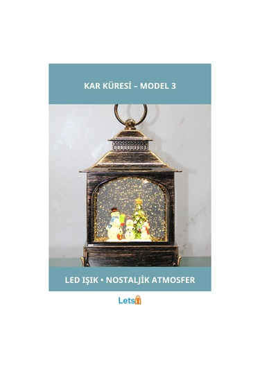 Yılbaşı Temalı Işıklı Müzikli Kar Küresi 23x14 Cm 1 Adet