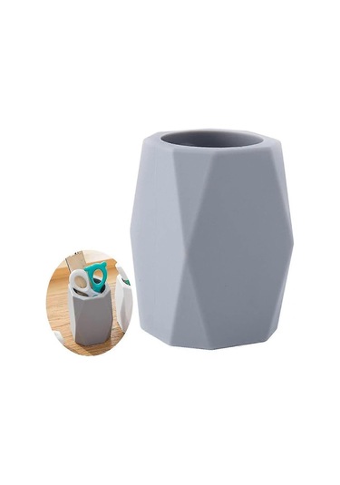 Ganzhoushop Silikon Kalemlik Silikon Kalem Kapları Geometrik Kalemlik Masaüstü Kırtasiye Düzenleyici Kalem Kutusu Ofis Ev Okul Malzemeleri İçin 1 Adet