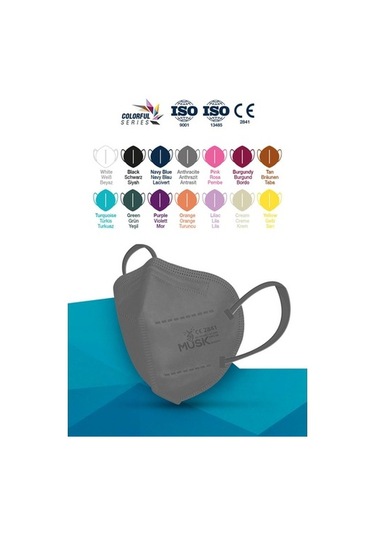 Musk Ffp2/N95 Maske Gri 10 Adet