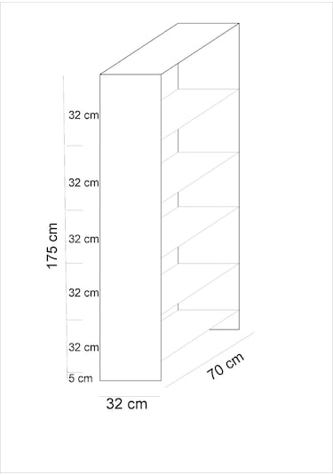 Ed Pet Dizayn 2 Kapaklı 5 Katlı Çok Amaçlı Beyaz Elbise Dolabı