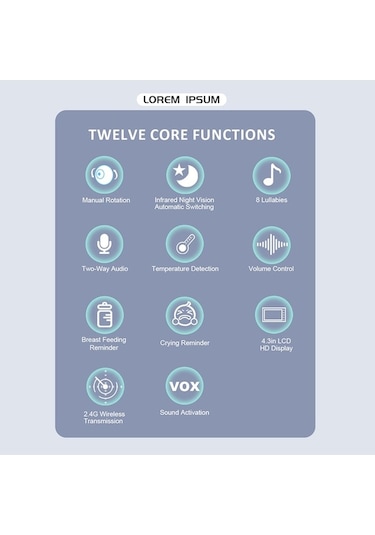 Bosphorusboutique Video Monitör Lcd Kamera Kamera İnç Geeksen Fhss Ekran 720p 4.3 2.4ghz Xj