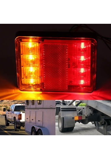 Moveevo 12v 8led Fren-sinyal-uyarı Işığı, Tamir Gerektirmeden Monte Edilebilir, Trailer-karavan-ute-kamper-atv İçin Dayanıklı Plastik 2 Adet