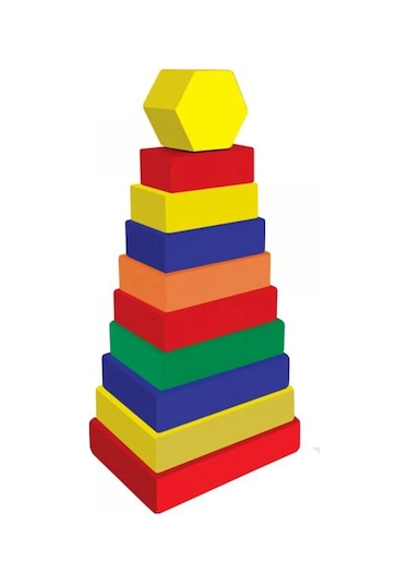 Playwood Ahşap Dikdörtgen Renkli Kule