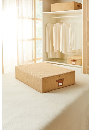 Ocean Home Textile Büyük Boy Jüt Destekli Kutu Hurç 55 x 70 x 18 cm