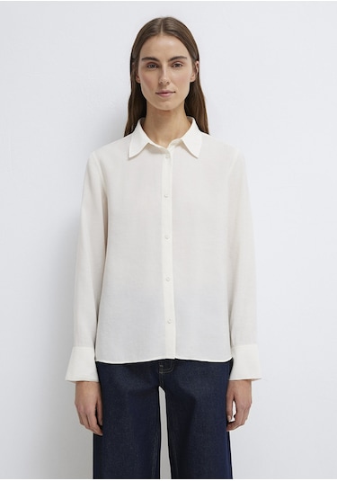 Mavi - Tencel Liyosel Karışımlı Ekru Gömlek 1211374-70057 Ekru
