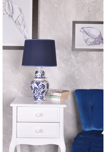 Qdec Bleu Blanc Şah Vazo Abajur Lale Karanfil Mavi Diğer