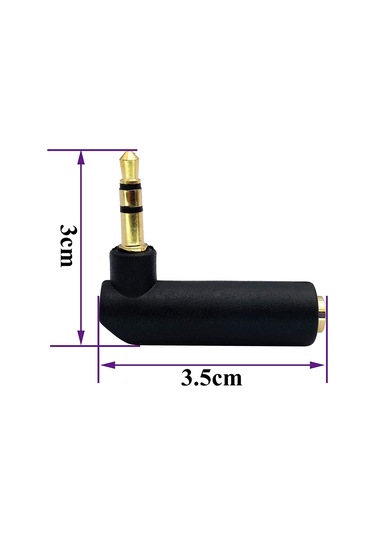 3.5mm Stereo L Aparat 3.5 Mm Stereo 90 Derece Sağ Açılı Çevirici