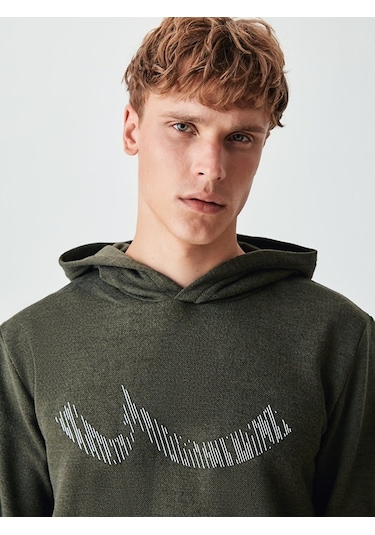 Ltb Kapüşonlu Ltb Logolu Yeşil Sweatshırt