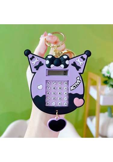 Hangfox Kara Kuromi Desenli Mini Hesap Makinesi Anahtar Zinciri - Arkada Labirent Bulmaca Ve Eğitici Oyun Özelliği