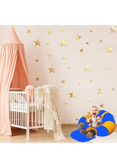 Bebek Destek Oturma Minderi Bebeyatmaz - Mavi Sarı