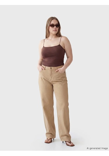 Lc Waikiki Bej Wideleg Kadın Jean Pantolon