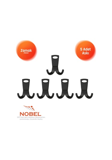 Seylan Askı, Metal Vestiyer Askısı, Matsiyah, Duvar Ve Dolap Askılığı 5'li Set Vidalı Matsi Yah