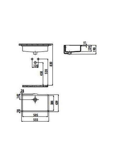 Creavit 38 x 51 Dikdörtgen Tezgah Altı Lavabo Tp738