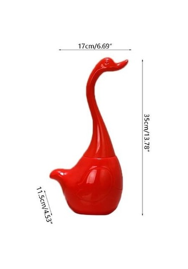 Kuğu Şekli Tuvalet Fırçası Banyo Aksesuarları Seramik Baz Plastik Kolu Temizlik Tuvalet Fırçası Tutucular Antrasit