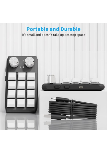 Maiyame Tek Elle Kullanılan 12 Tuşlu Macro Klavye: Uwbt Bağlantı, Kırmızı Anahtarlar Ve Özelleştirilebilir Tuşlar