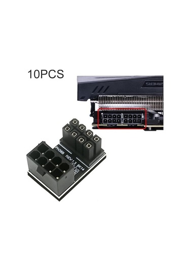 Tongxida 10 Adet Atx 8pin Dişi 8pin Erkek 180 Derece Açılı Adaptör, Model: Ph38b