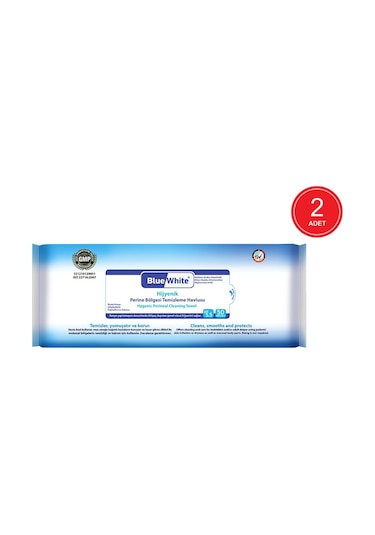 Blue White Hijyenik Perine Bölgesi Temizleme Havlusu 2 X 50'Li