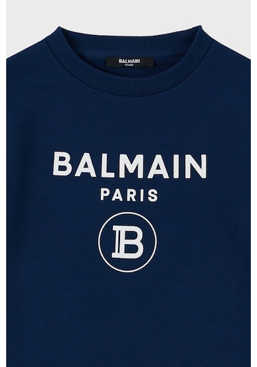 Balmain Çocuk Sweat 6m4760 Mx270 621 Saks Saks