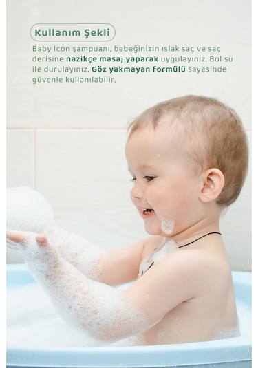 Baby Icon Organik Vegan Saç Ve Vücut Bebek Şampuanı