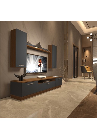 Decoraktiv Trendstyle 5d Mdf Tv Ünitesi Tv Sehpası Ceviz - Antrasit