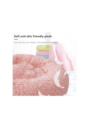 Vkemall Yumuşak Yuvarlak Evcil Hayvan Yatağı - Isıtmalı Ve Yıkanabilir Kedi/köpek Yatağı