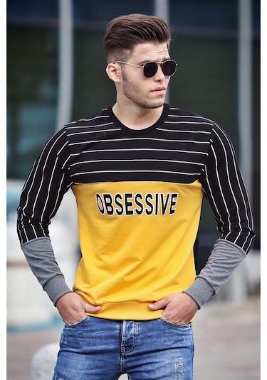 Madmext Madmext Baskılı Sarı Sweatshirt 4184-sarı Sarı