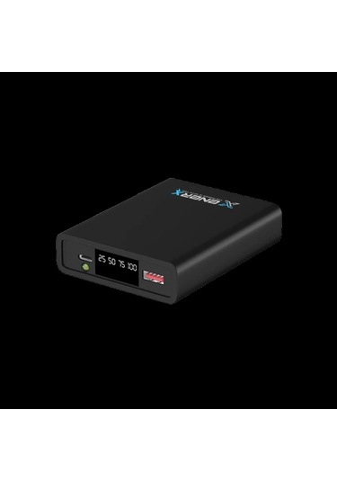 Enerx Enr-p1025dc Powerbank 10.000 Mah Dijital Ekranlı Fenerli Usb+type-c 2.1a Beyaz Siyah