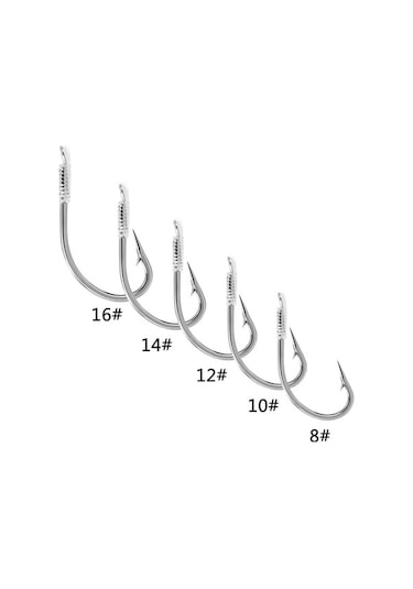 Ebitda 10 Adet Yüksek Karbon Çelik Olta Kancası - 20 Cm Misina - Balıkçılık İçin Uygun
