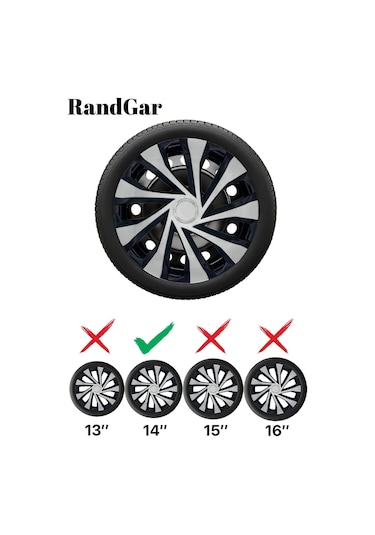 Geely 14 İnç Jant Kapağı 4 Adet Siyah Gri C122 Rand