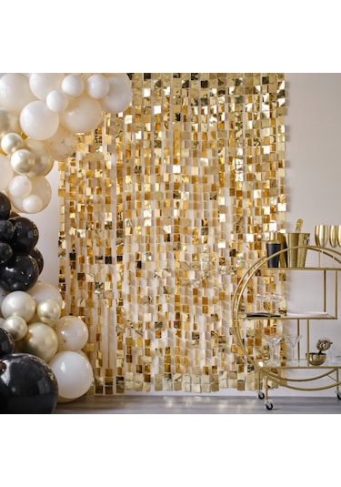 Ginger Ray - Backdrop - Sequin Wall - Gold/champagne - Arka Fon - Payetli Duvar - Altın/şampanya 0 - 99
