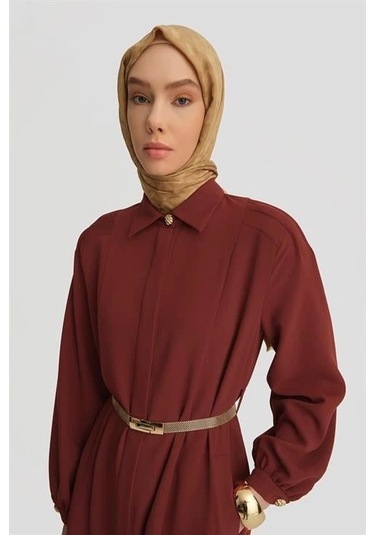 Armine Omzu Nervürlü Pardesü 25y8208 Koyu Kırmızı Koyu Kırmızı