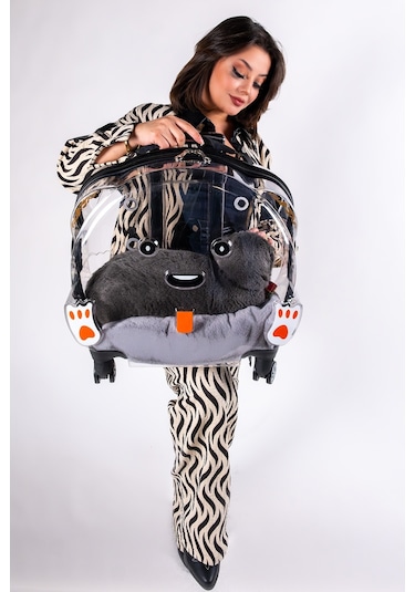 Nishev Tekerlekli Çekçekli Kedi Köpek Taşıma Valizi