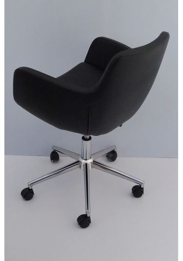 Bulut Siyah Deri Rahat Ofis Çalışma Sandalyesi